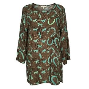 Equi Style Tunic Women's size large Horse Buttons Long Sleeve Western equestrian